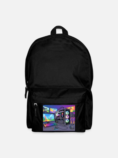 Colorful RGB Gaming Setup - Backpack - black