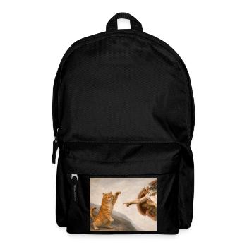 Mème de création du Dieu Chat parodie drôle de Michel-Ange - Sac à dos - noir - Devant