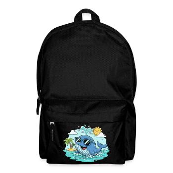 Baleine de plage avec lunettes de soleil - Sac à dos - noir - Devant