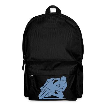 Minimalist motorcycle racer silhouette - Backpack - black - Front