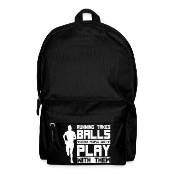 Marathon Runner Takes Balls Running - Backpack - black - Front
