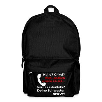 Bonjour oncle - tu décroches ? Ta sœur est drôle et agaçante - Sac à dos - noir - Devant