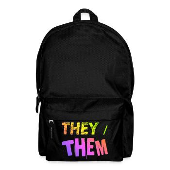 they / them Geschenkidee LGBTQ+ nonbinary Pronomen - Rucksack - Schwarz - Vorne