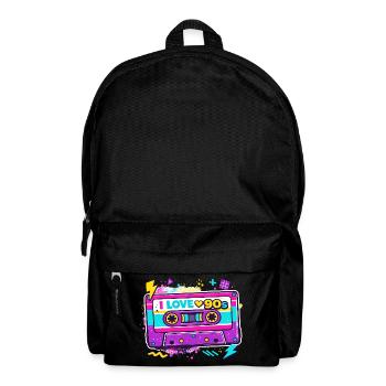 I Love 90s Cassette Graphic - Backpack - black - Front