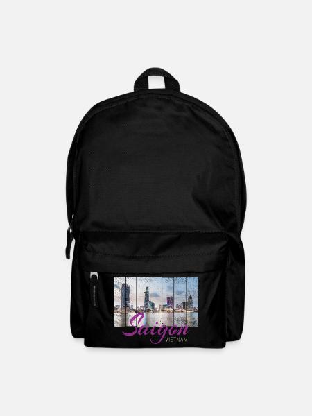Saigon (Ho Chi Minh City) HCMC Vietnam Souvenir - Backpack - black