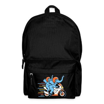 Elephant racing duo on motorcycle - Backpack - black - Front