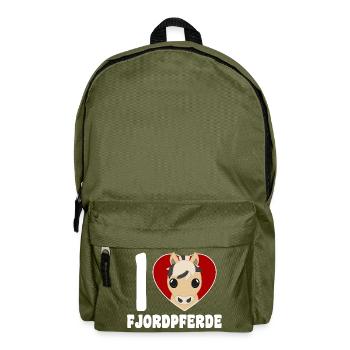 I love fjord horses - Backpack - olive green - Front