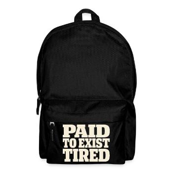 Burnt-out millennial, tired adult, - Backpack - black - Front