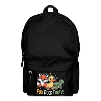 Fox Duck Turtle Cute Animal Friends - Backpack - black - Front