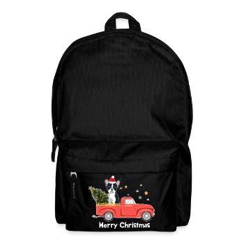 Frenchie Xmas Truck – Frohe Weihnachten - Rucksack - Schwarz - Vorne