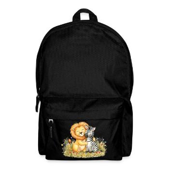 Löwe und Zebra Freundschaft - Rucksack - Schwarz - Vorne