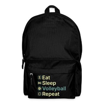 Eat Sleep Volleyball Repeat Funny Volleyball Gift - Backpack - black - Front