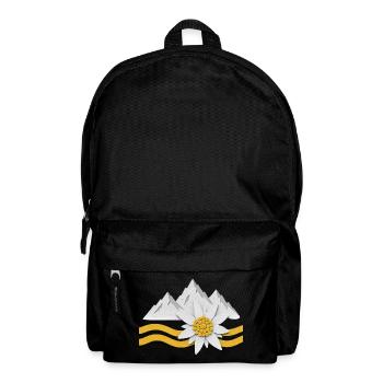 Alps Mountains with Edelweiss Flowers Nature Landscape - Backpack - black - Front