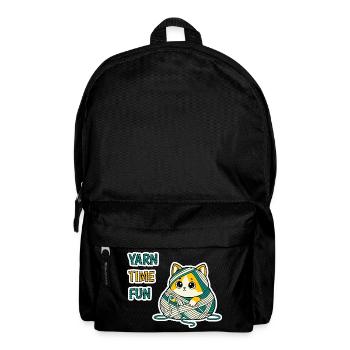Cute Yarn Kitty Baby Cat Kawaii Sticker Gift Art - Backpack - black - Front
