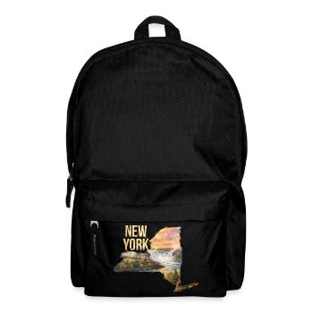 New York State Aquarell Landkarte - Rucksack - Schwarz - Vorne