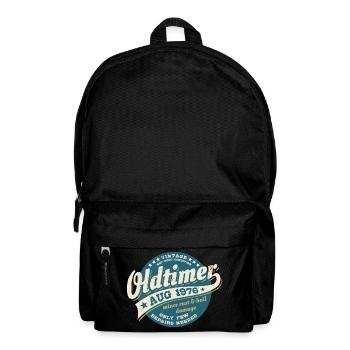 Oldtimer August 1976 - Geburtstag - Geschenk - Rucksack - Schwarz - Vorne