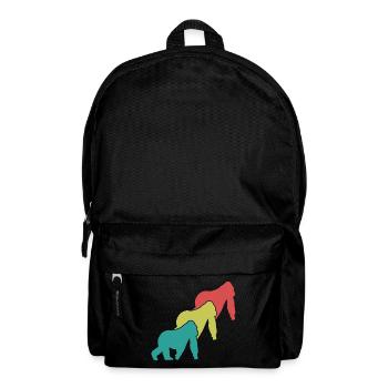 Three Monkeys Silhouettes Retro - Backpack - black - Front