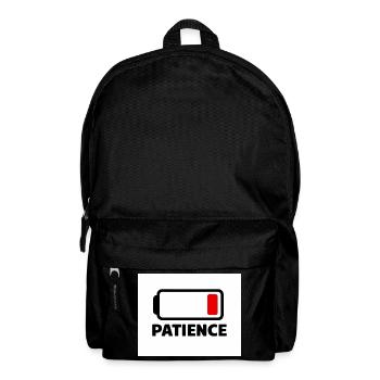 PATIENCE Battery Icon with Font - Backpack - black - Front