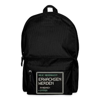 Neue Nebenquest Erwachsen werden - Pixel Retro - Rucksack - Schwarz - Vorne