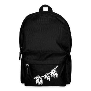 Niedliche Geistergirlande – Handgezeichnetes Halloween-Design - Rucksack - Schwarz - Vorne