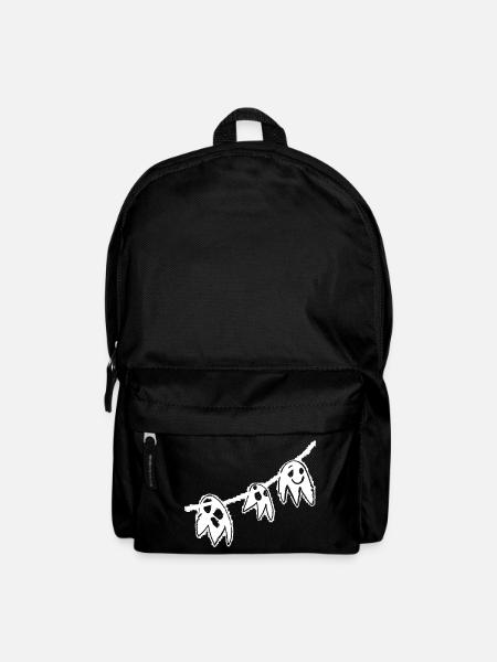 Niedliche Geistergirlande – Handgezeichnetes Halloween-Design - Rucksack - Schwarz