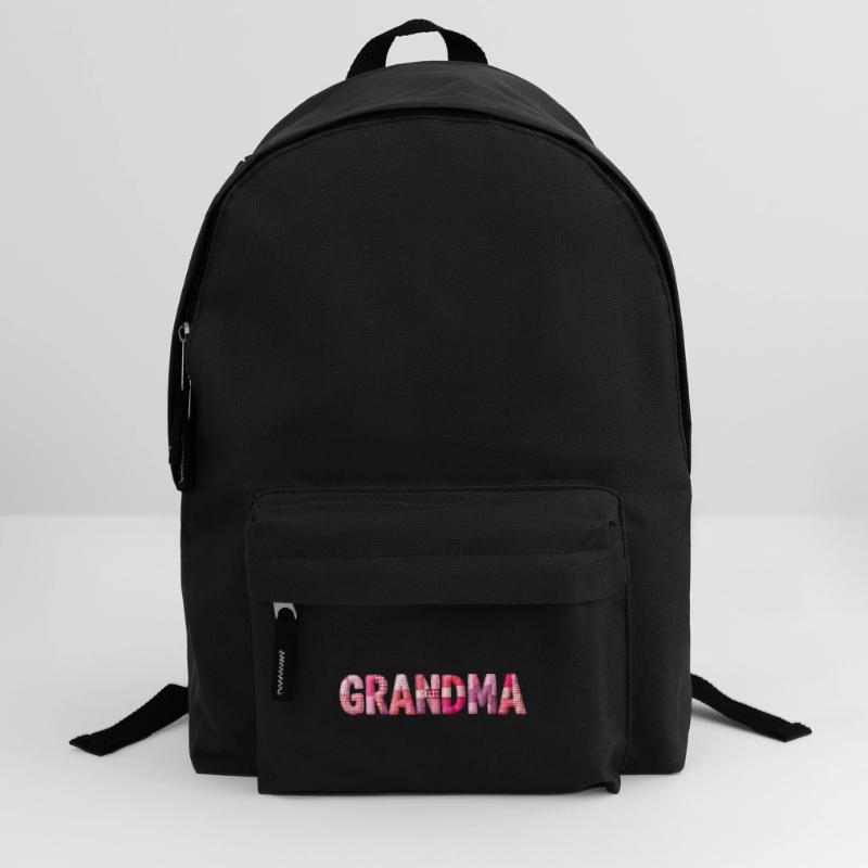 Grandmother Pink Plaid Letters Patchwork Backpack