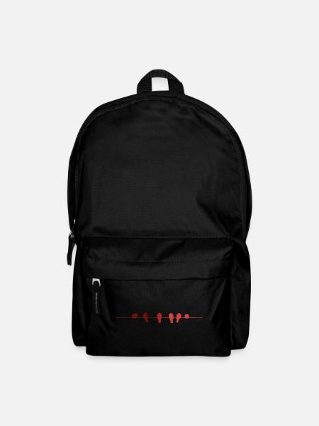 Vögel auf der Leine - Rucksack - Schwarz