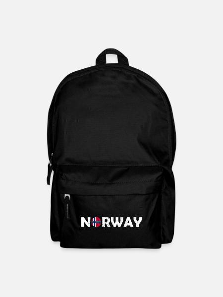 Norway Lettering with Flag - Norge - Norwegen - Rucksack - Schwarz