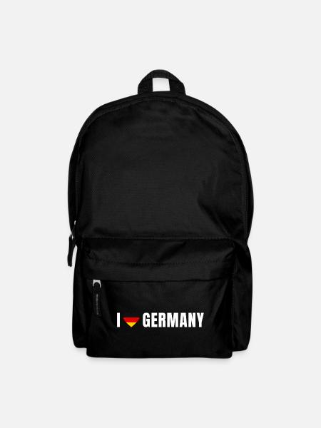 Germany Herz – Deutschland Flaggenherz - Rucksack - Schwarz