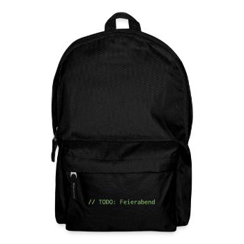 // TODO: Feierabend – Programmierer Shirt - Rucksack - Schwarz - Vorne