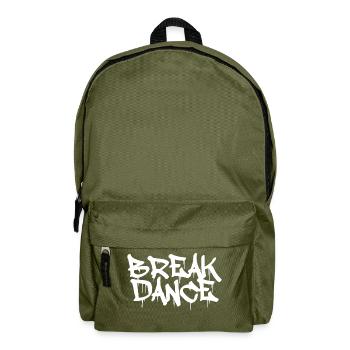 Breakdance Graffiti Geschenk Breakdancer 80er - Rucksack - Olivgrün - Vorne