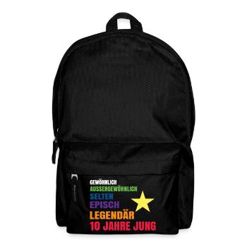 Geburtstag Kind 10 Junge Sohn Geburtstagsgeschenk - Rucksack - Schwarz - Vorne