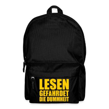 lesen gefährdet die dummheit - Rucksack - Schwarz - Vorne