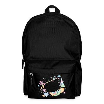 maritimer Rahmen aus bunten Muscheln und Symbole - Rucksack - Schwarz - Vorne
