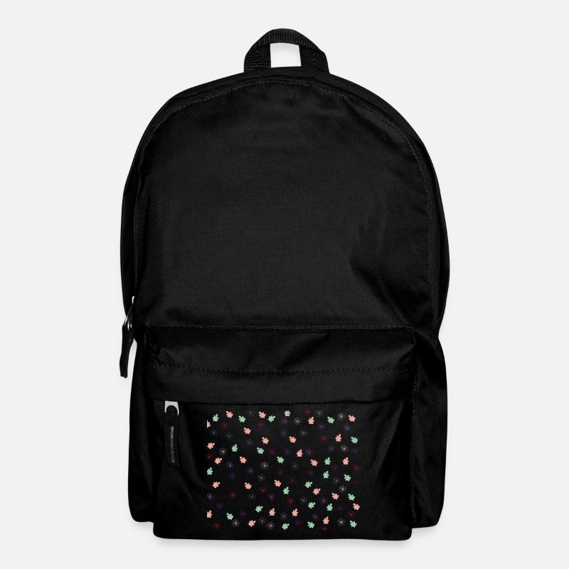 Flower & Leaf Pattern - Backpack - black