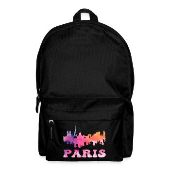 Paris France City Skyline Splash Coloré - Sac à dos - noir - Devant