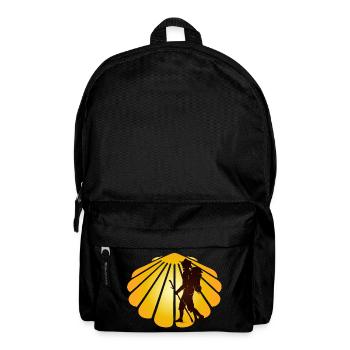 A pilgrim on a pilgrimage path with scallops - Backpack - black - Front