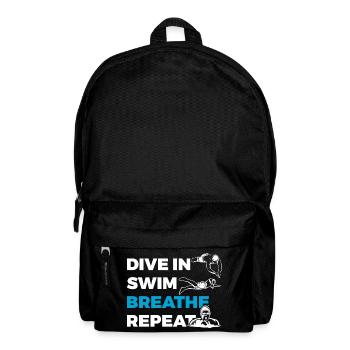 Eintauchen Schwimmen Atmen Wiederholen - Rucksack - Schwarz - Vorne