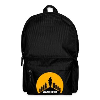 Wanderung Wandern Spruch Wanderer Berggipfel - Rucksack - Schwarz - Vorne