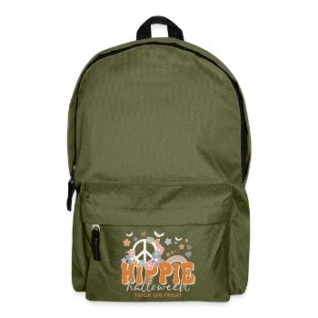 Funny Halloween Saying Hippie Halloween - Backpack - olive green - Front