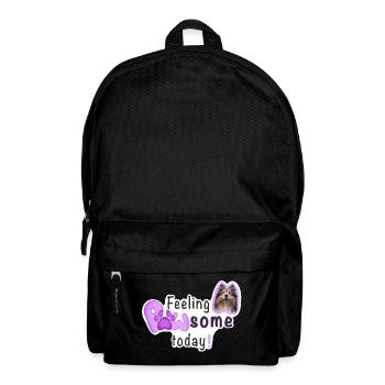 Feeling PAWSOME today! Dog Sheltie Paw Pink - Backpack - black - Front