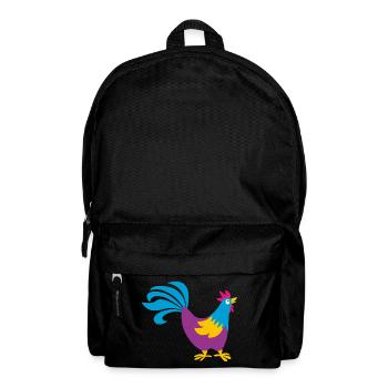 Hahn bunt Gockel Bauernhof tierisch Ostern Tiere - Rucksack - Schwarz - Vorne