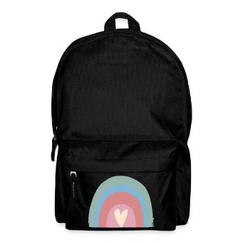 Pastel Rain Heart Rainbow - Backpack - black - Front