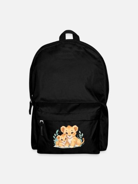 kuschelnde Löwenbabys - Rucksack - Schwarz