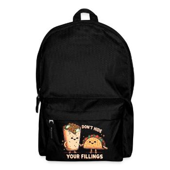 Don't Hide Feelings Taco Burrito Gift - Backpack - black - Front