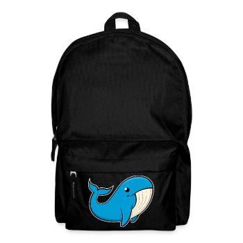 Cheerful image of a blue whale - Backpack - black - Front