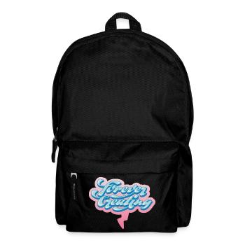 Forever Creating – Artistic Typography - Backpack - black - Front