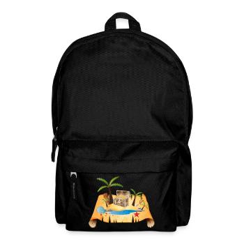 Abenteuerliche Schatzkarte mit Goldtruhe - Rucksack - Schwarz - Vorne