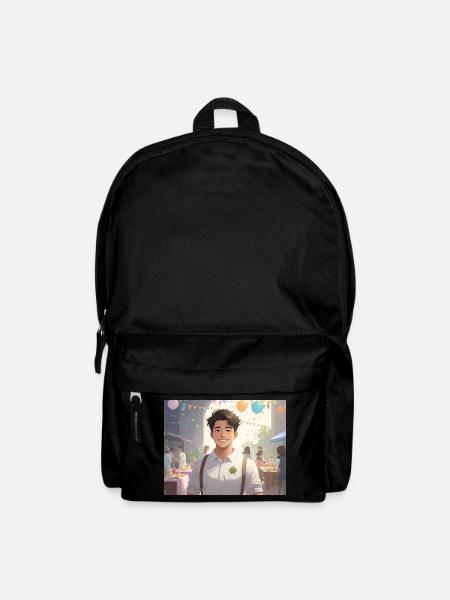 Portrait of a young man at a summer party - Backpack - black