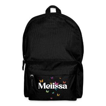 Beautiful girl's name MELISSA with butterflies - Backpack - black - Front